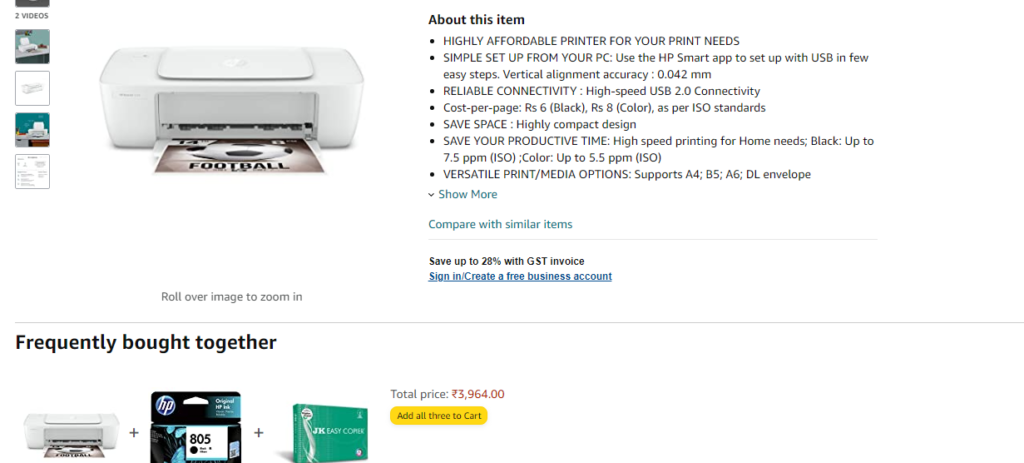 HP DeskJet 1212 Printer